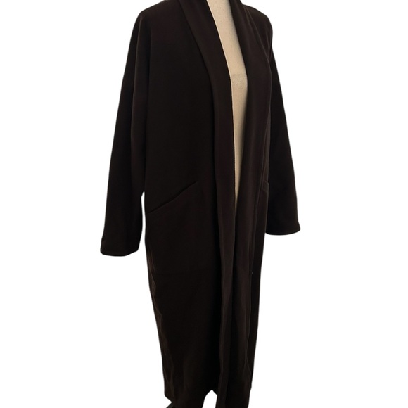 Eileen Fisher 100% Wool Long Line Oversized Open Front Trench Coat - Picture 2 of 11